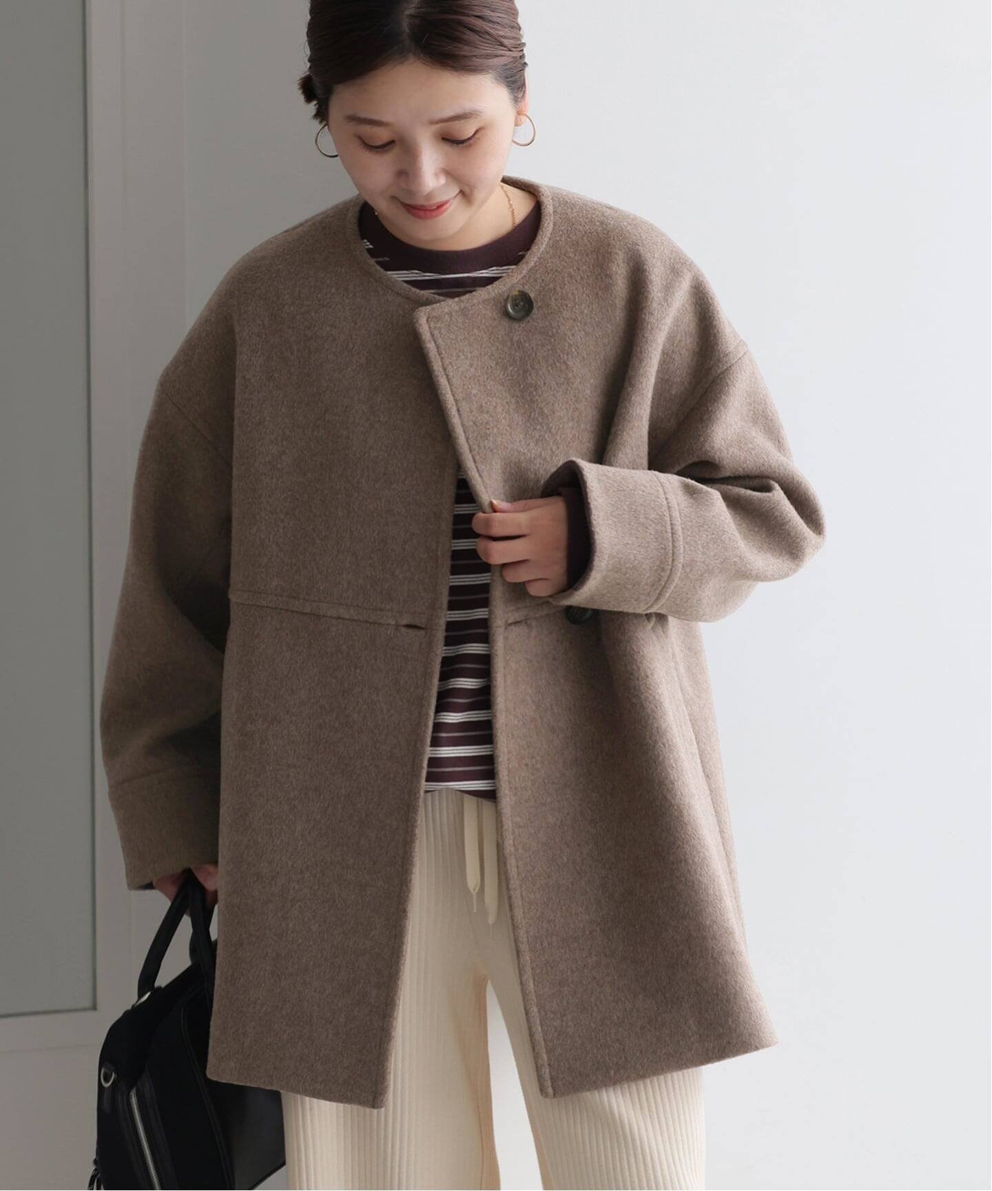 JOURNAL STANDARD｜スーパー140ビーバーノーカラーミドルコート