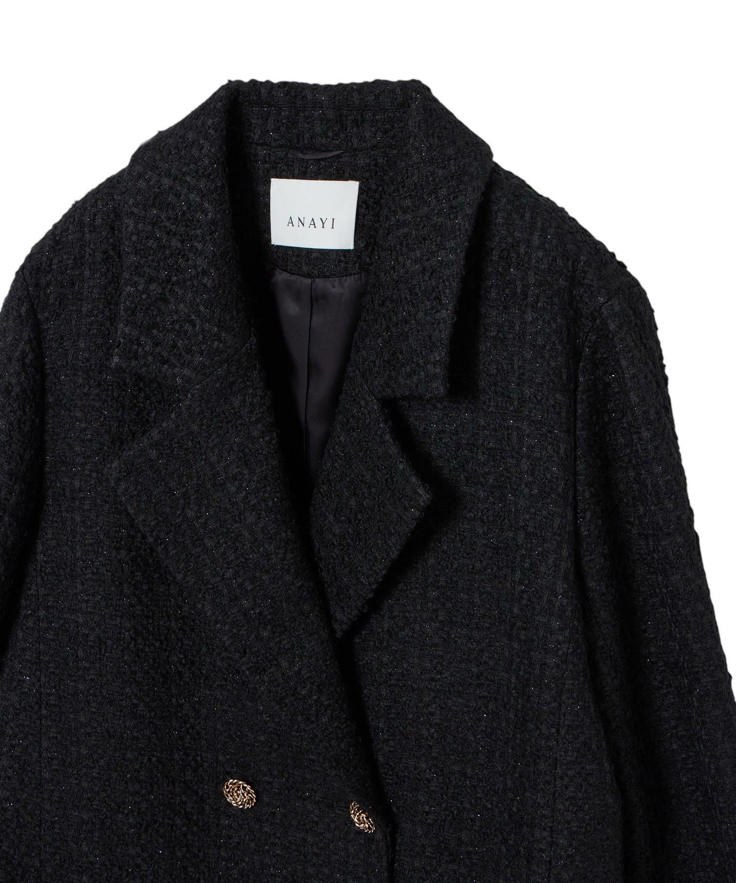 ANAYI｜ラメツイードテーラーダブルコート | Rakuten Fashion(楽天