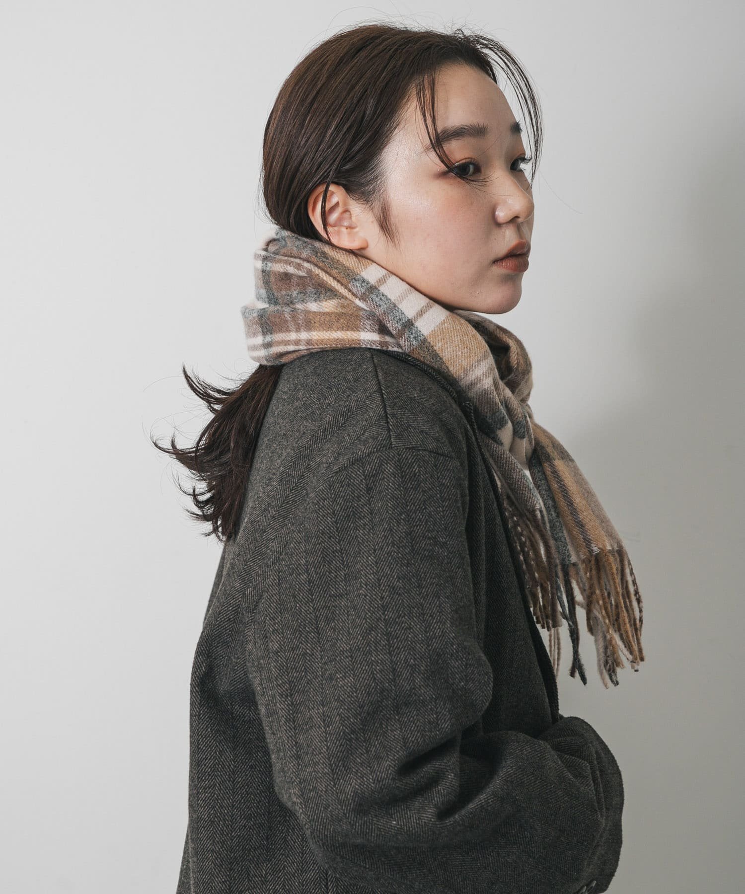SENSE OF PLACE｜チェックフリンジストール | Rakuten Fashion(楽天