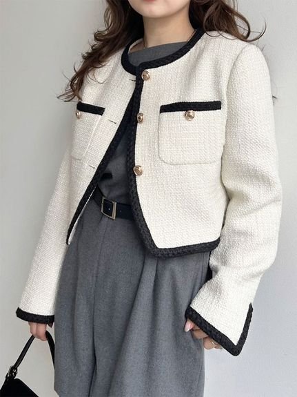 LILY BROWN｜ツイードショートジャケット | Rakuten Fashion(楽天