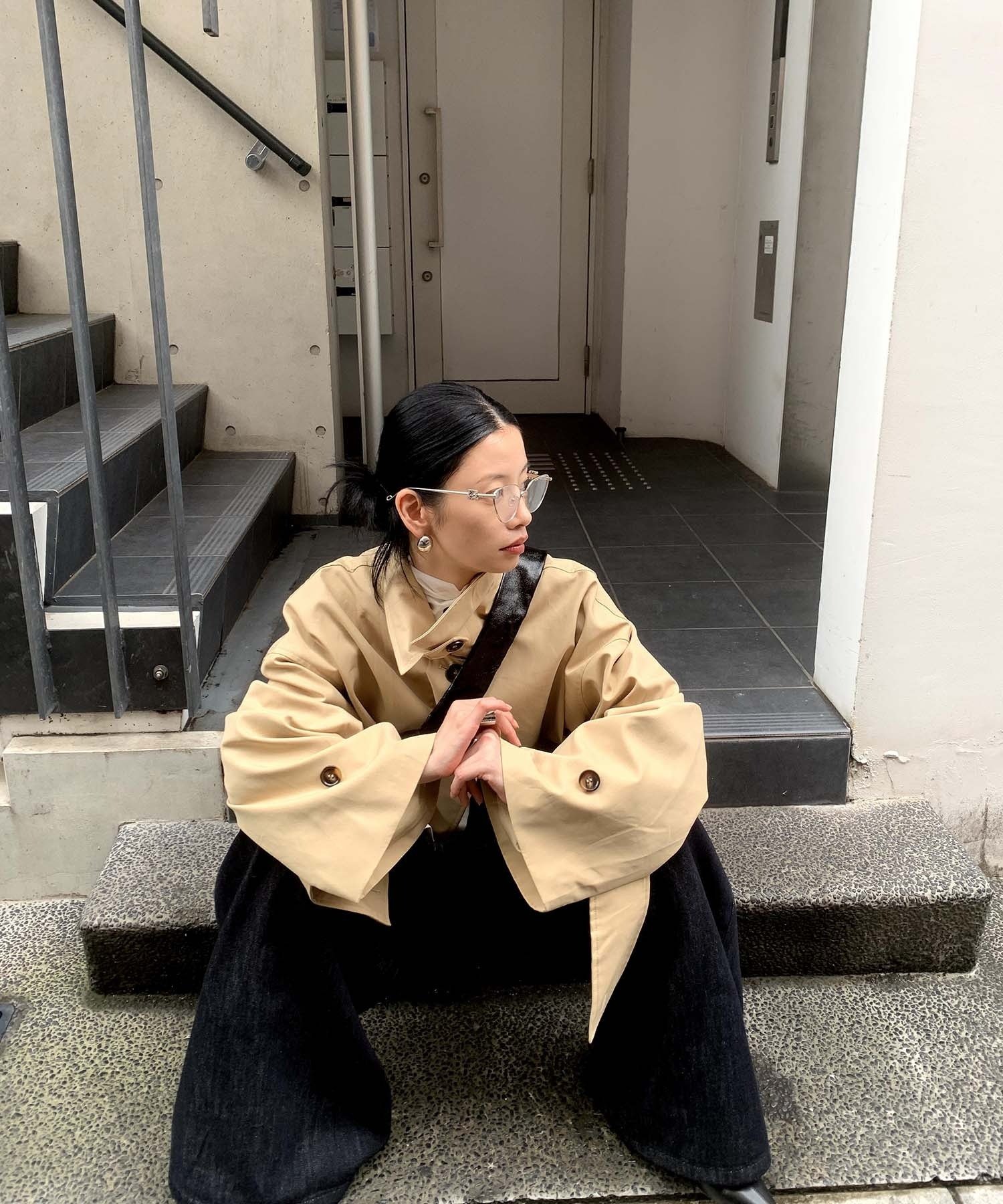 chuclla｜【LONSLAN】ワイドスリーブ ステンカラーオーバーコート