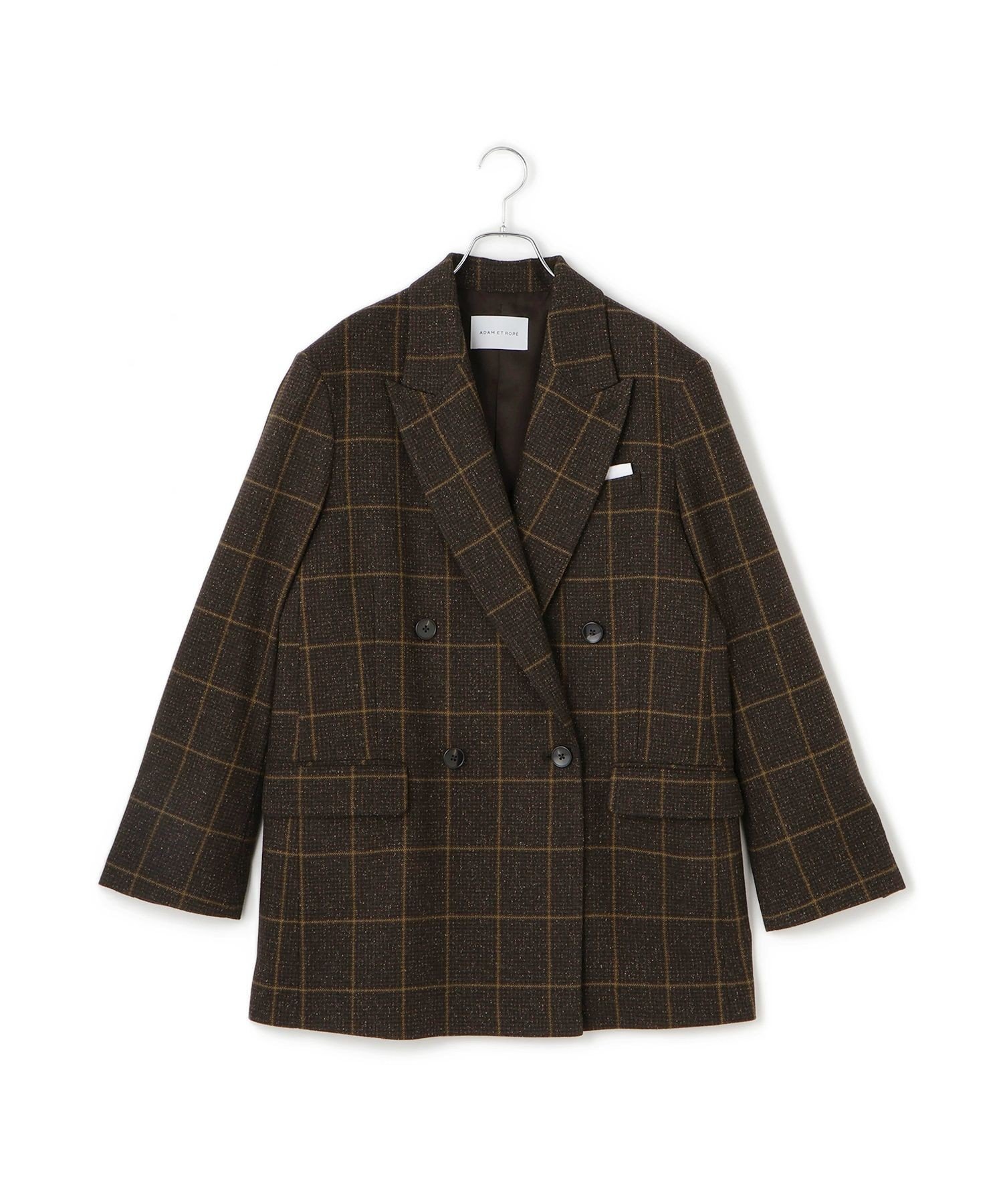 ADAM ET ROPE'｜ダブルブレストツイード&チェックジャケット | Rakuten