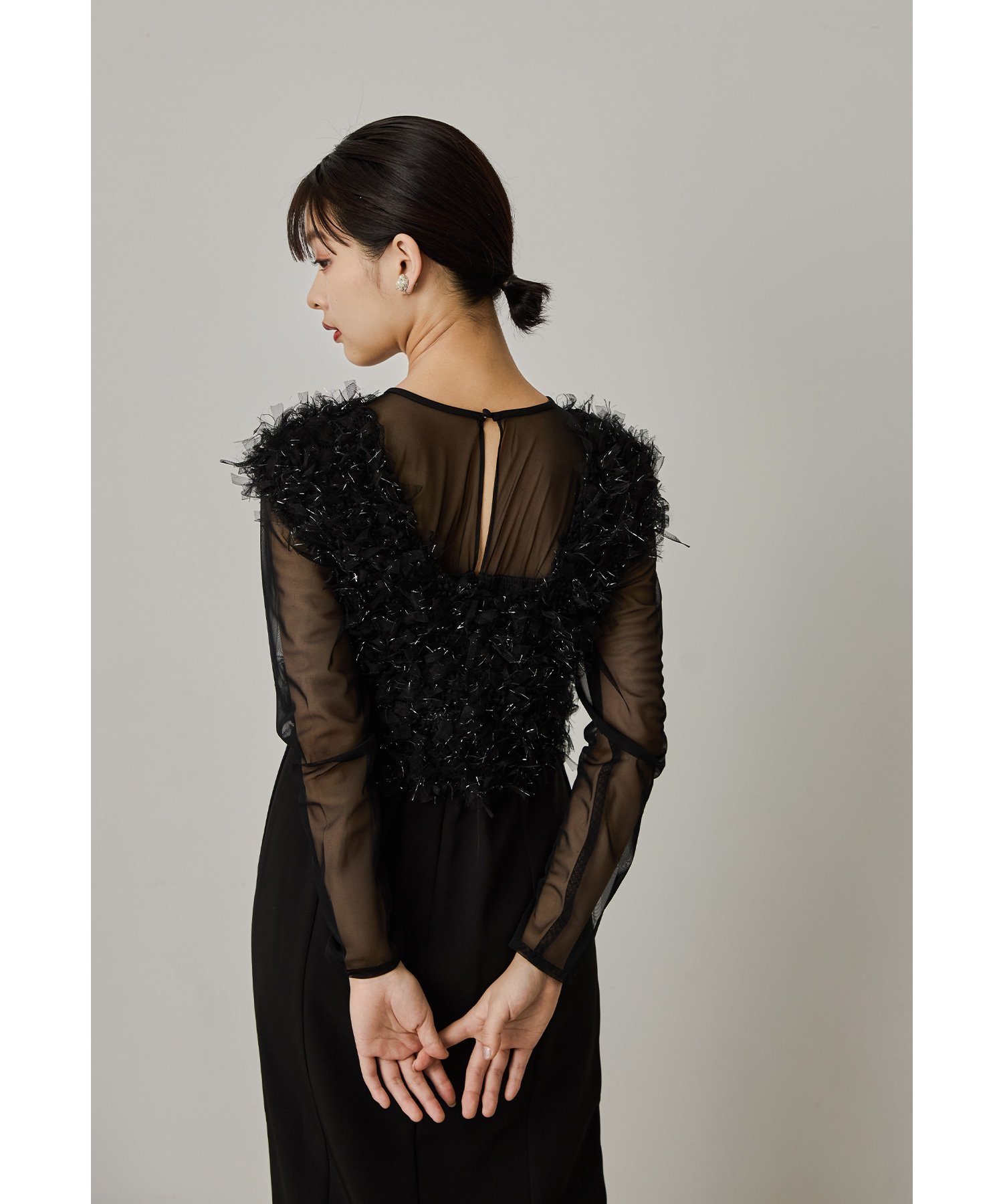 bflat｜フリンジグリッターベストセットドレス 秋冬 結婚式 成人式