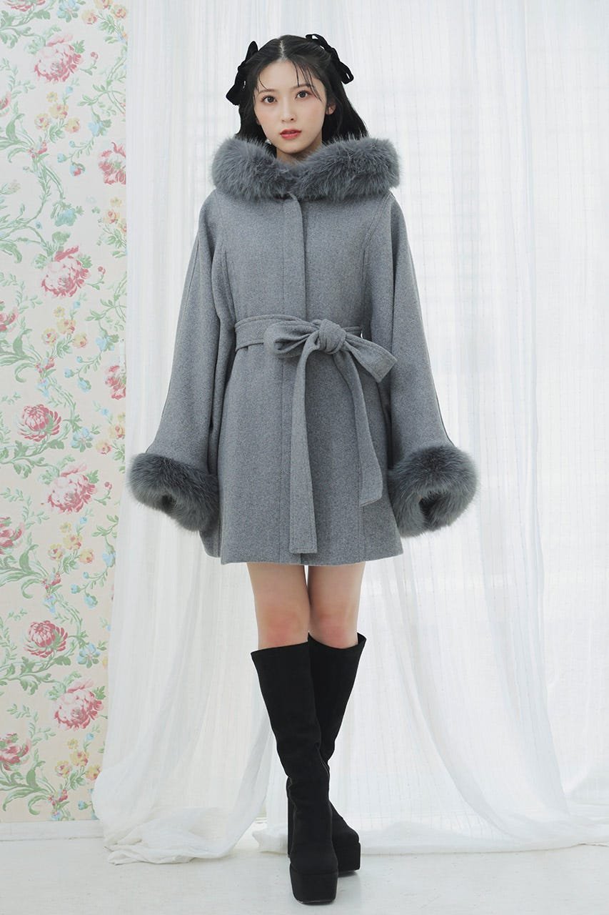 rienda｜ウールMIXフードポンチョコート | Rakuten Fashion(楽天