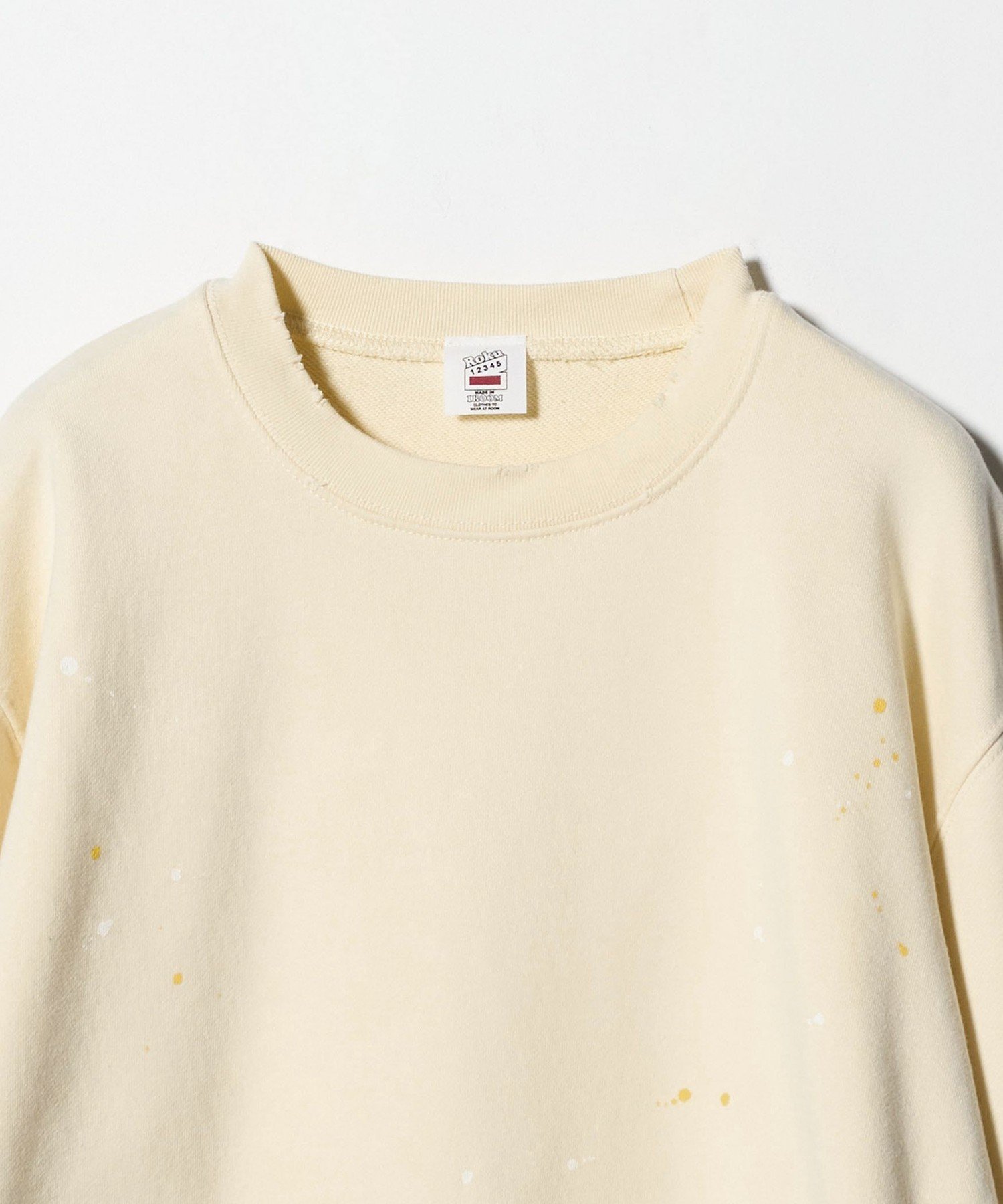 ＜6(ROKU)＞ダメージ ペイント スウェット プルオーバー　L 6 トレーナー スウェット 「6(ROKU)」ダメージ ペイント スウェット