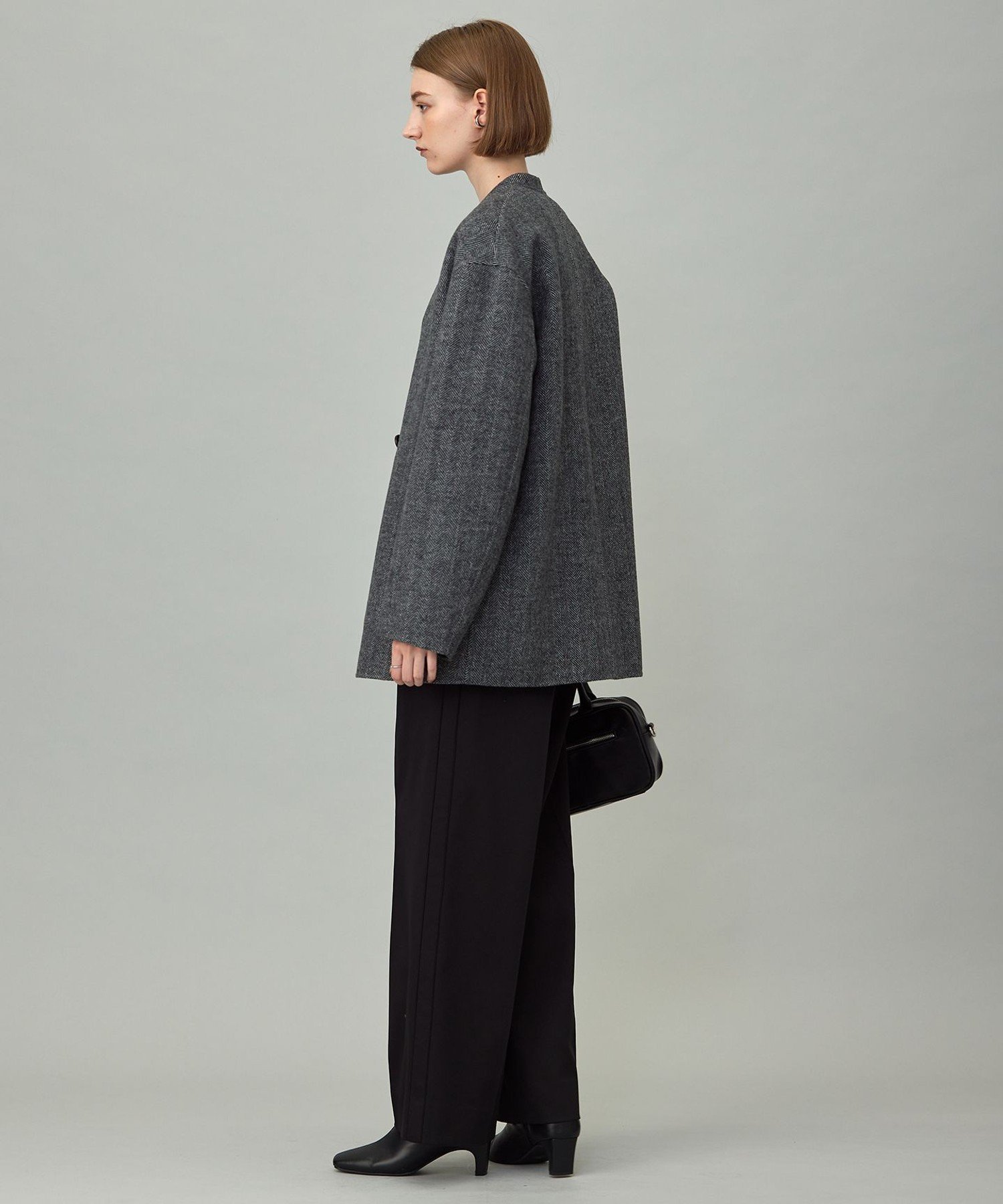 ICB｜WoolRever ノーカラーショートコート | Rakuten Fashion(楽天