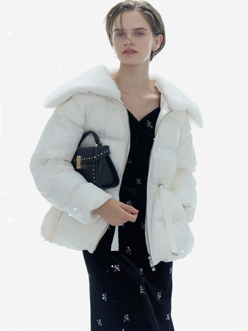 CELFORD｜【撥水加工】ファー襟付きキルティングショートコート