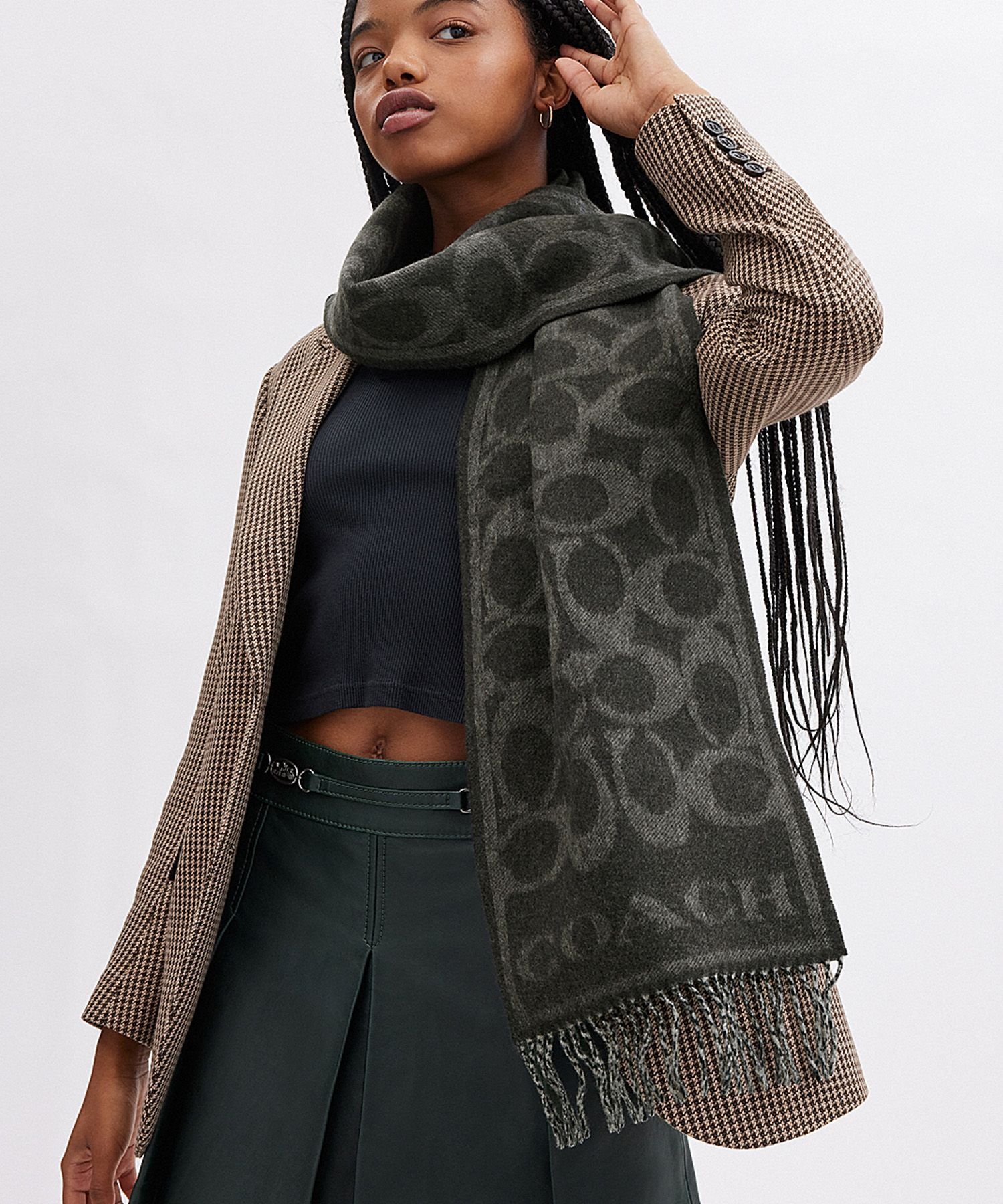 COACH OUTLET｜【公式】エンブロイダード パッチ カシミヤ マフラー