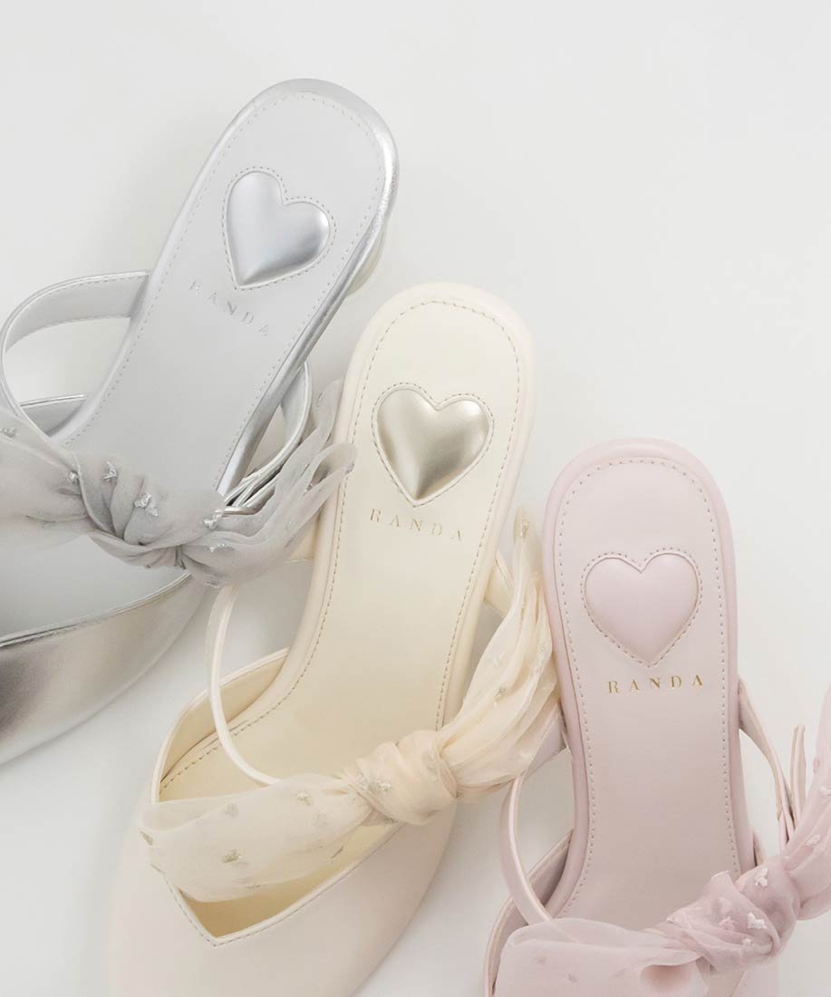 RANDA｜【HEART COLLECTION】2WAYハート刺繍リボンミュール | Rakuten
