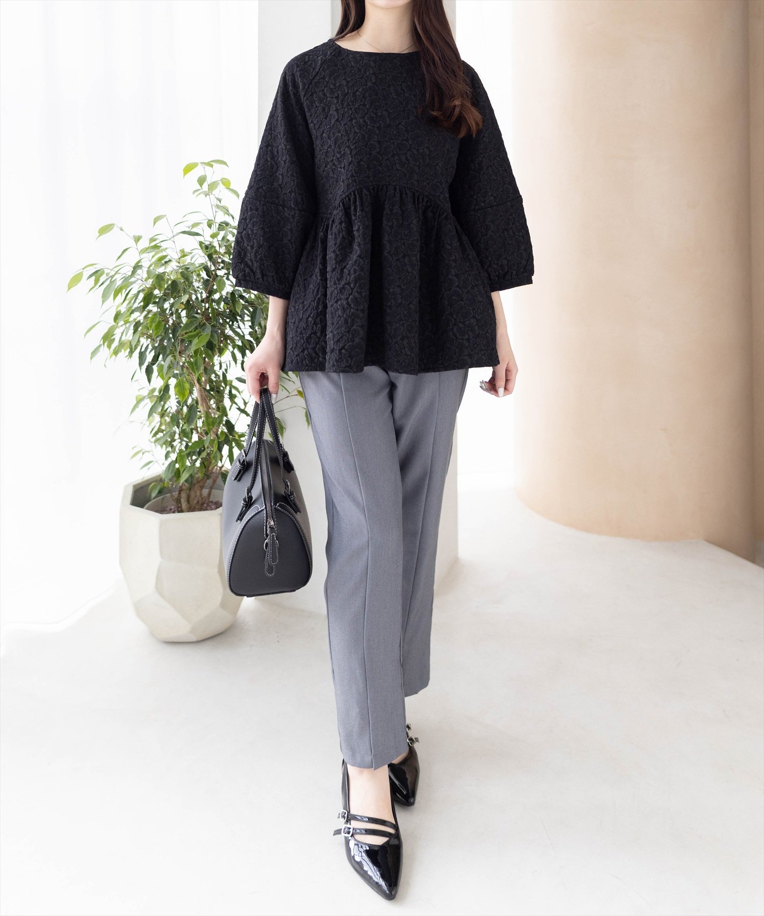 clear｜フクレジャガードペプラムブラウス | Rakuten Fashion(楽天