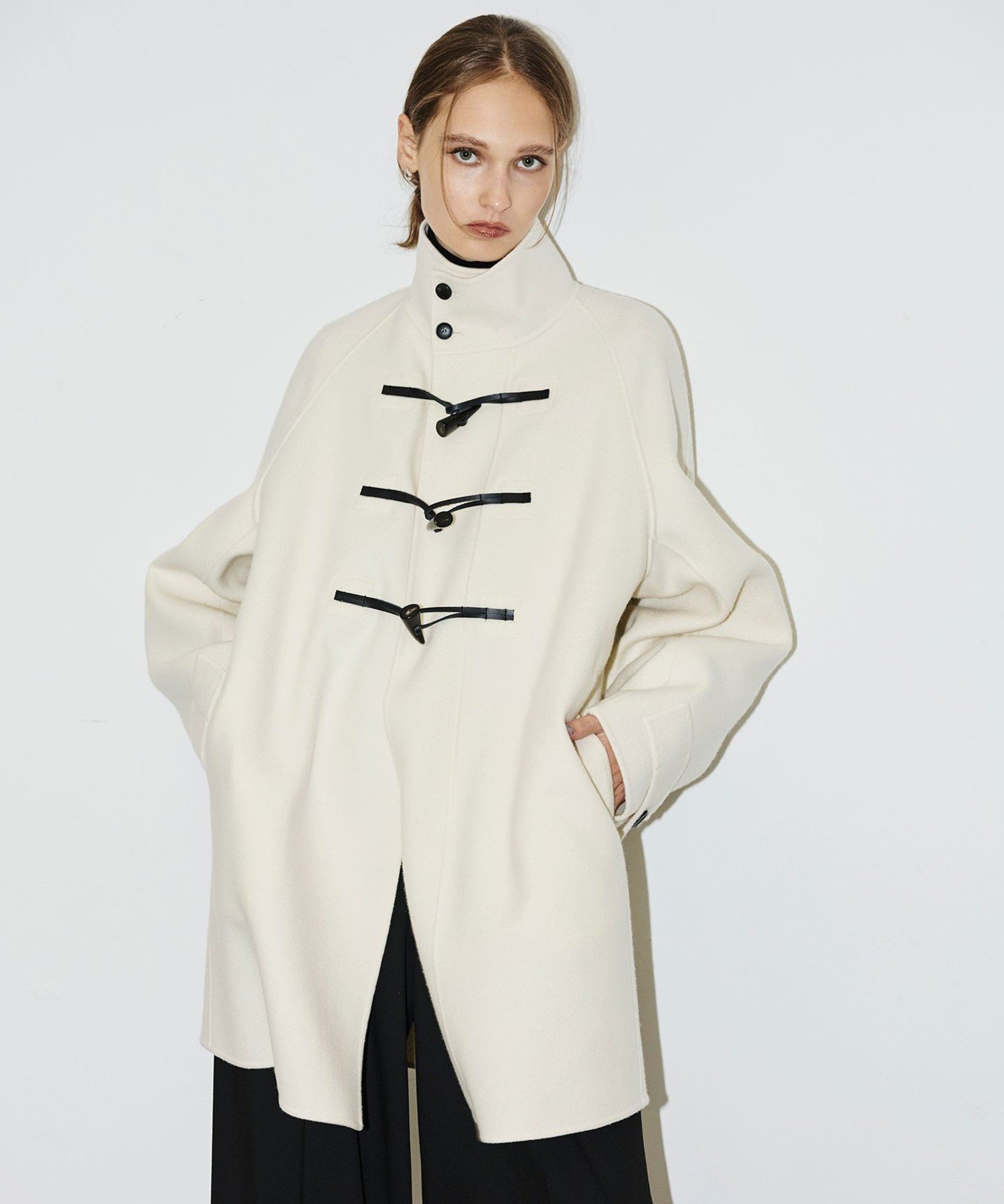 CANAL JEAN｜El mar ウールスタンドカラーダッフルジャケット