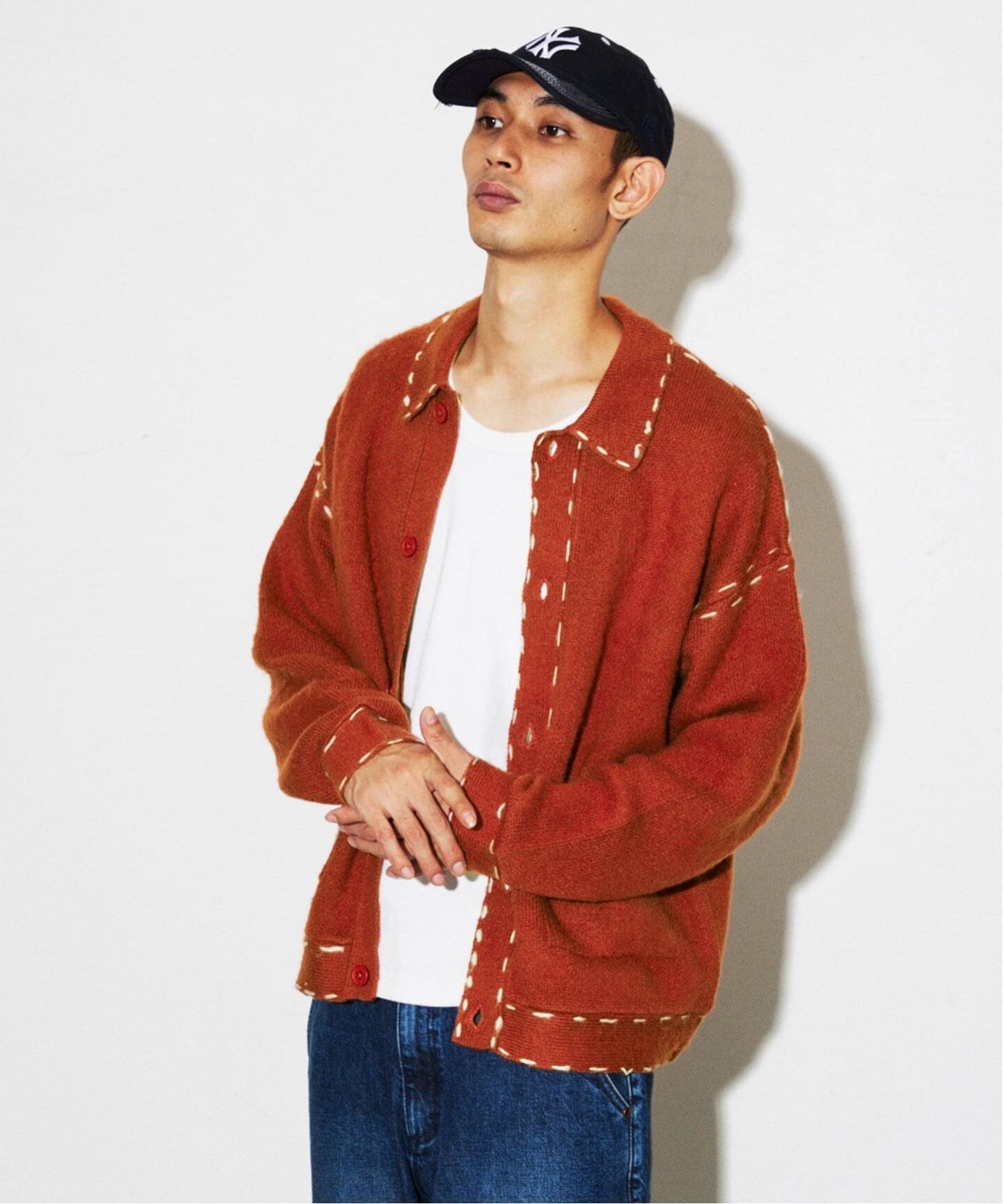 JOURNAL STANDARD｜ハンド ステッチ ブラッシュド カーディガン