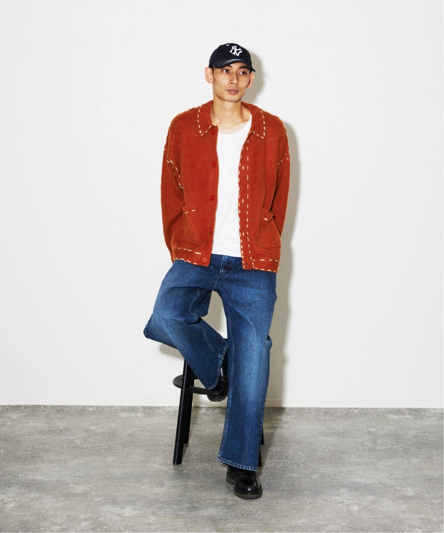 JOURNAL STANDARD｜ハンド ステッチ ブラッシュド カーディガン