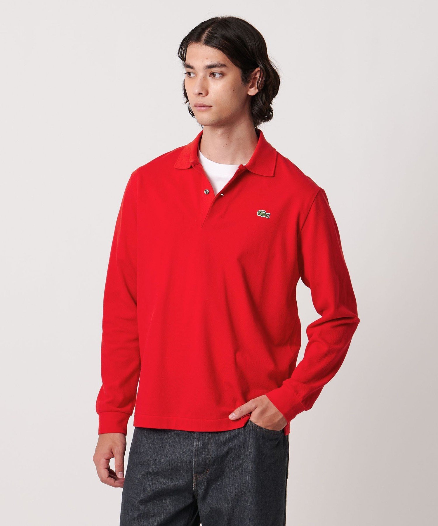 UNITED ARROWS別注 LACOSTE ロングスリーブ ピケ ポロシャツ 別注】＜LACOSTE＞ ロングスリーブ ピケ スキッパー