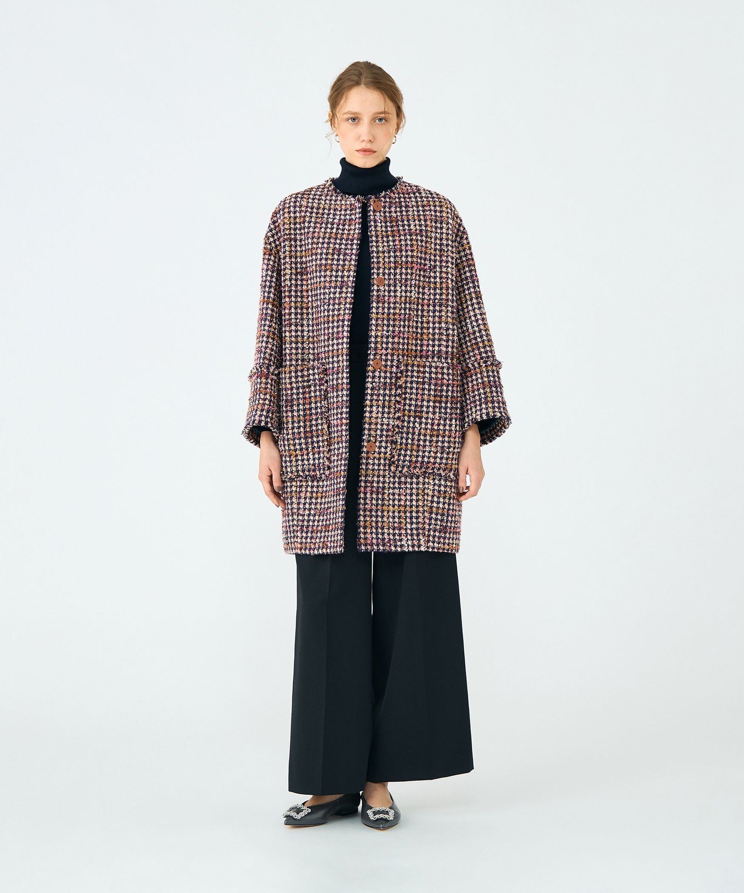 TOMORROWLAND｜フィルムヤーンツイード コクーンコート | Rakuten