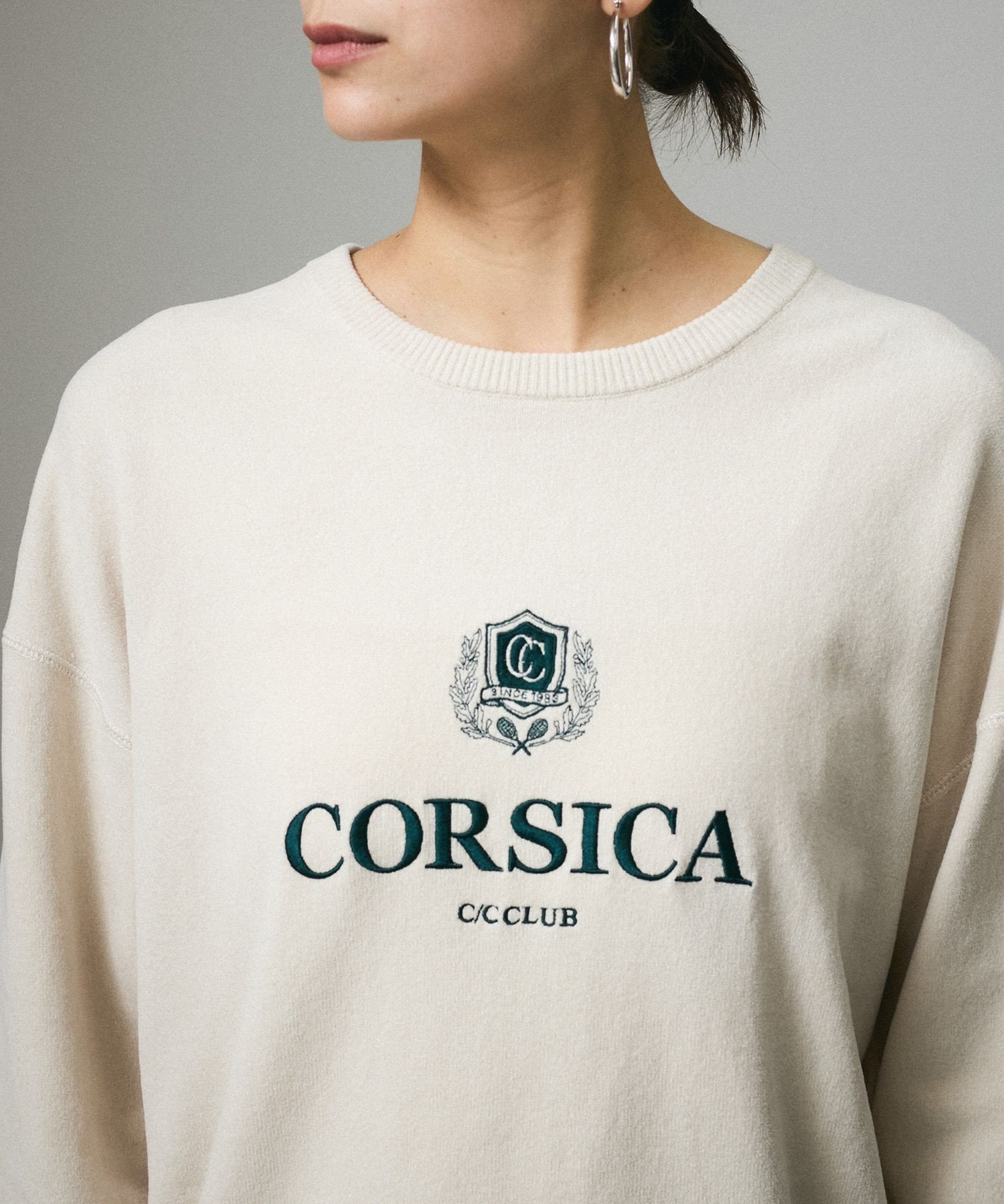 SALON adam et rope'｜刺繍ロゴスウェット -CreamyCotton /クリーミー