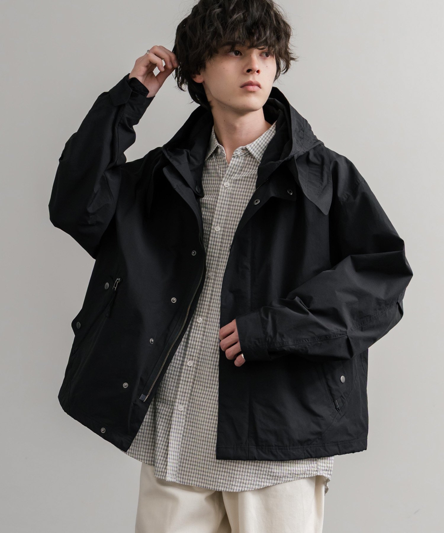 Rocky Monroe｜綿ナイロン高密度ポプリン脱着フード付きM-65ショート