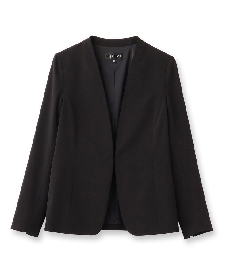 INDIVI｜【洗える/UVケア/スーツ】ストレッチノーカラージャケット