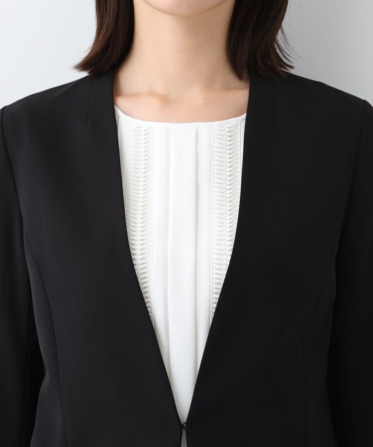 INDIVI｜【洗える/UVケア/スーツ】ストレッチノーカラージャケット