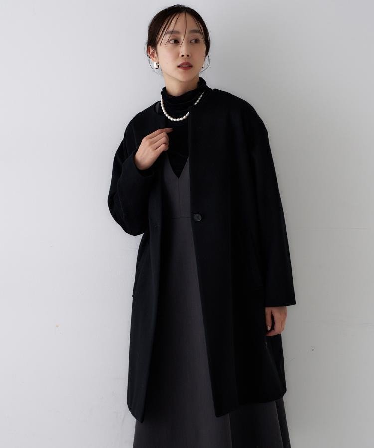 UNTITLED｜【ゆったり/軽やか】カシミヤ混ノーカラーコート | Rakuten