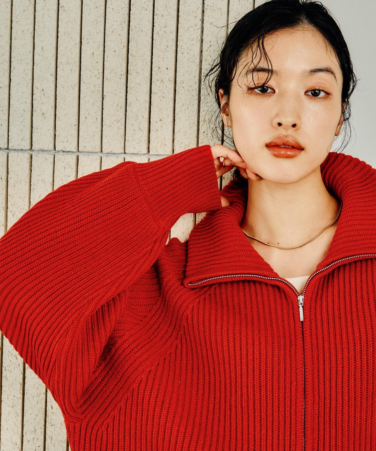 LEPSIM｜7ゲージ配色リブZIPカーディガン | Rakuten Fashion(楽天