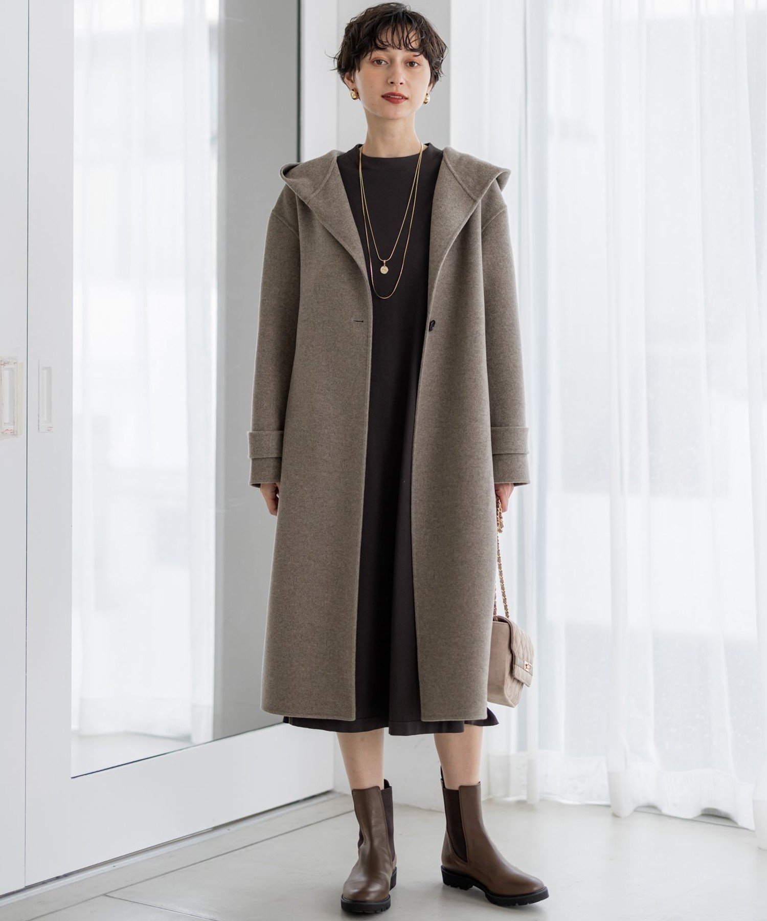 23区｜【滝沢眞規子さん着用/VERY掲載】MANTECOPureリバー フード