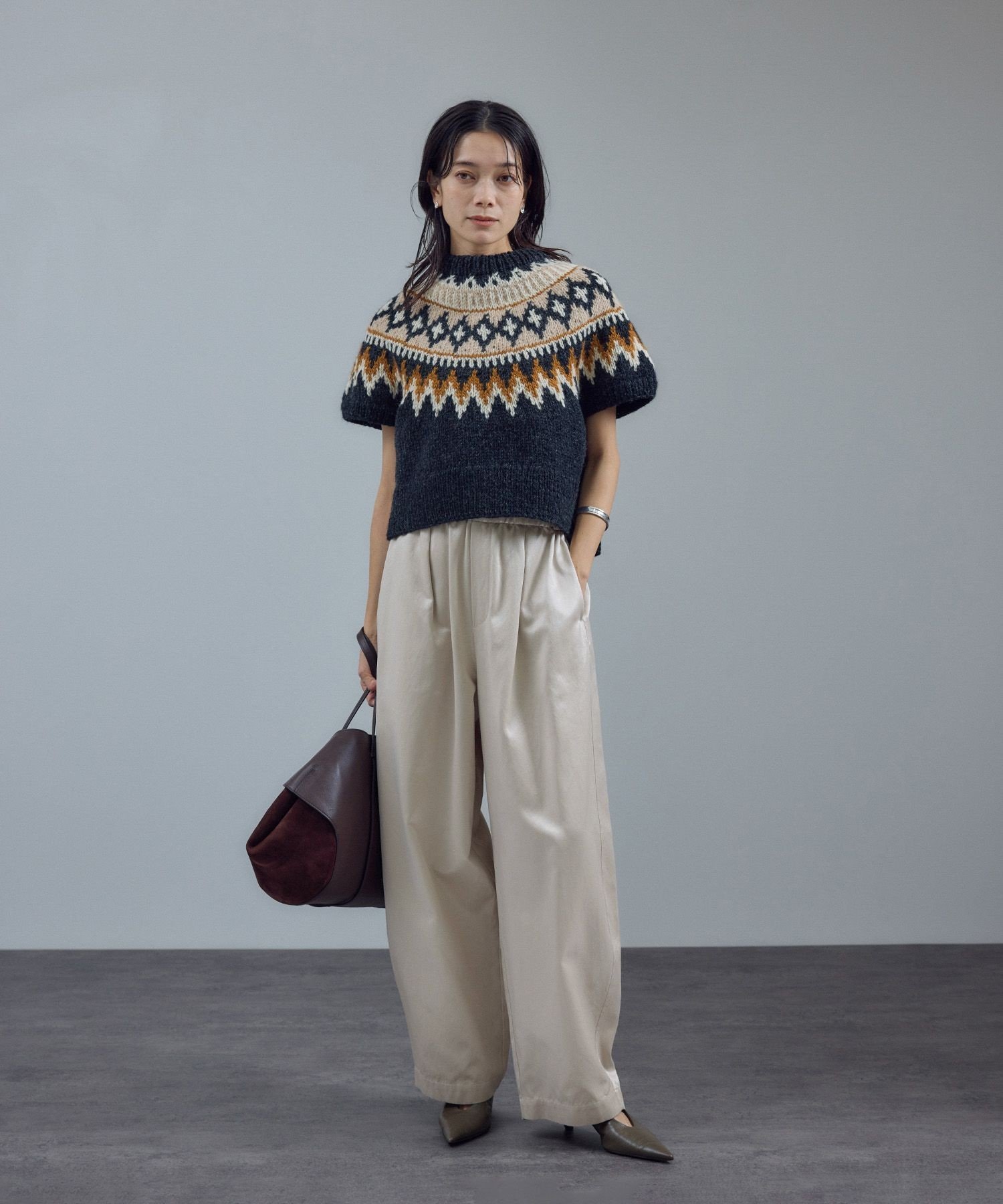 SALON adam et rope'｜サテンフェードイージーカーヴィーパンツ