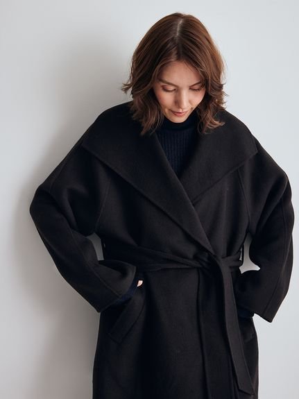 Mila Owen｜共ベルト付きビックカラーミディ丈コート | Rakuten