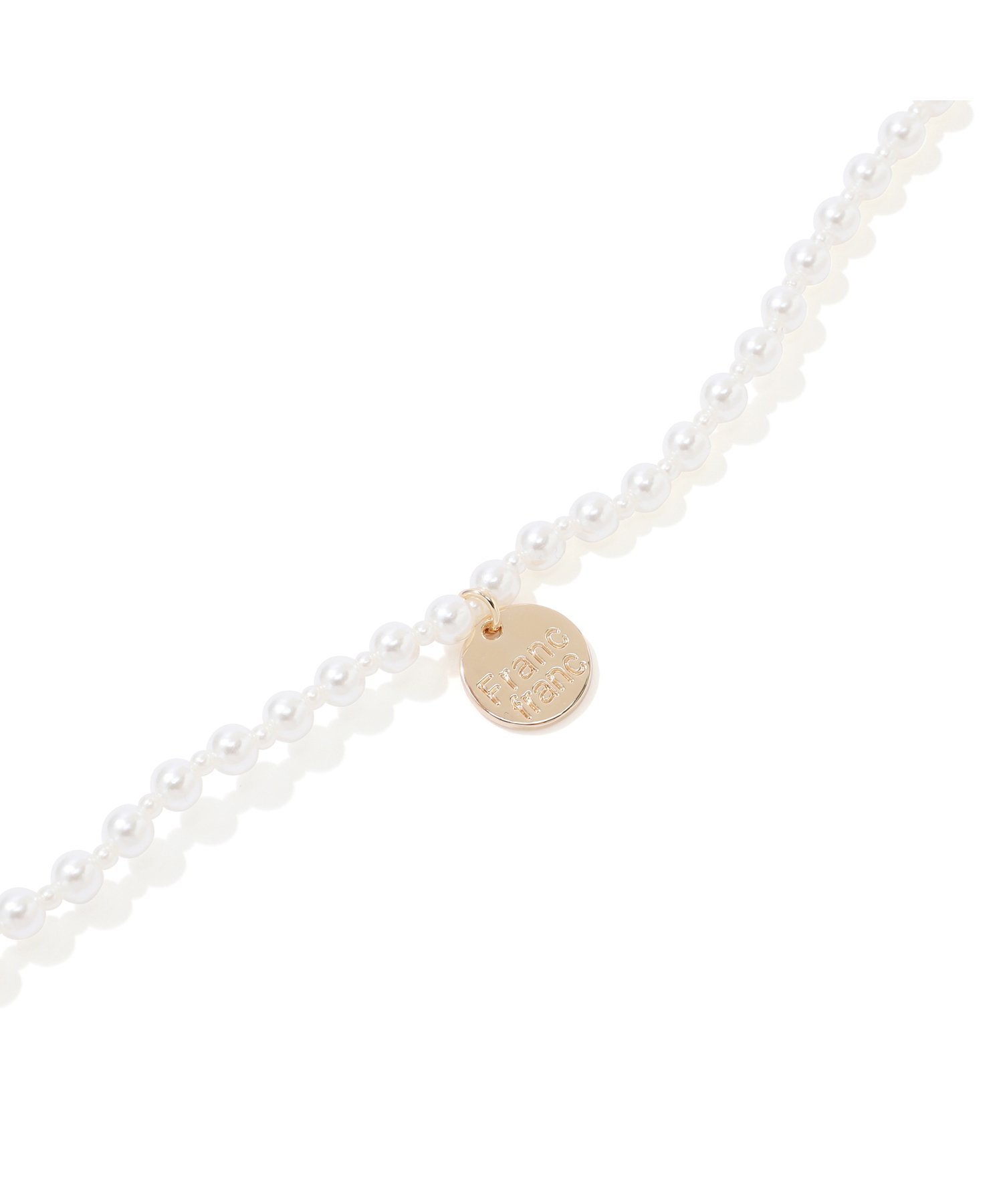 Francfranc｜スマホショルダーストラップ パールリボン ホワイト