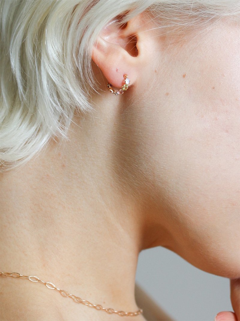 cui-cui｜マルチカラー スナップ フープ ピアス | K10YG | Rakuten