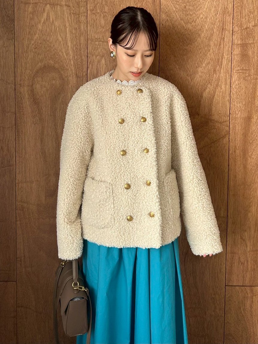 Mila Owen｜金釦カールファージャケット | Rakuten Fashion(楽天