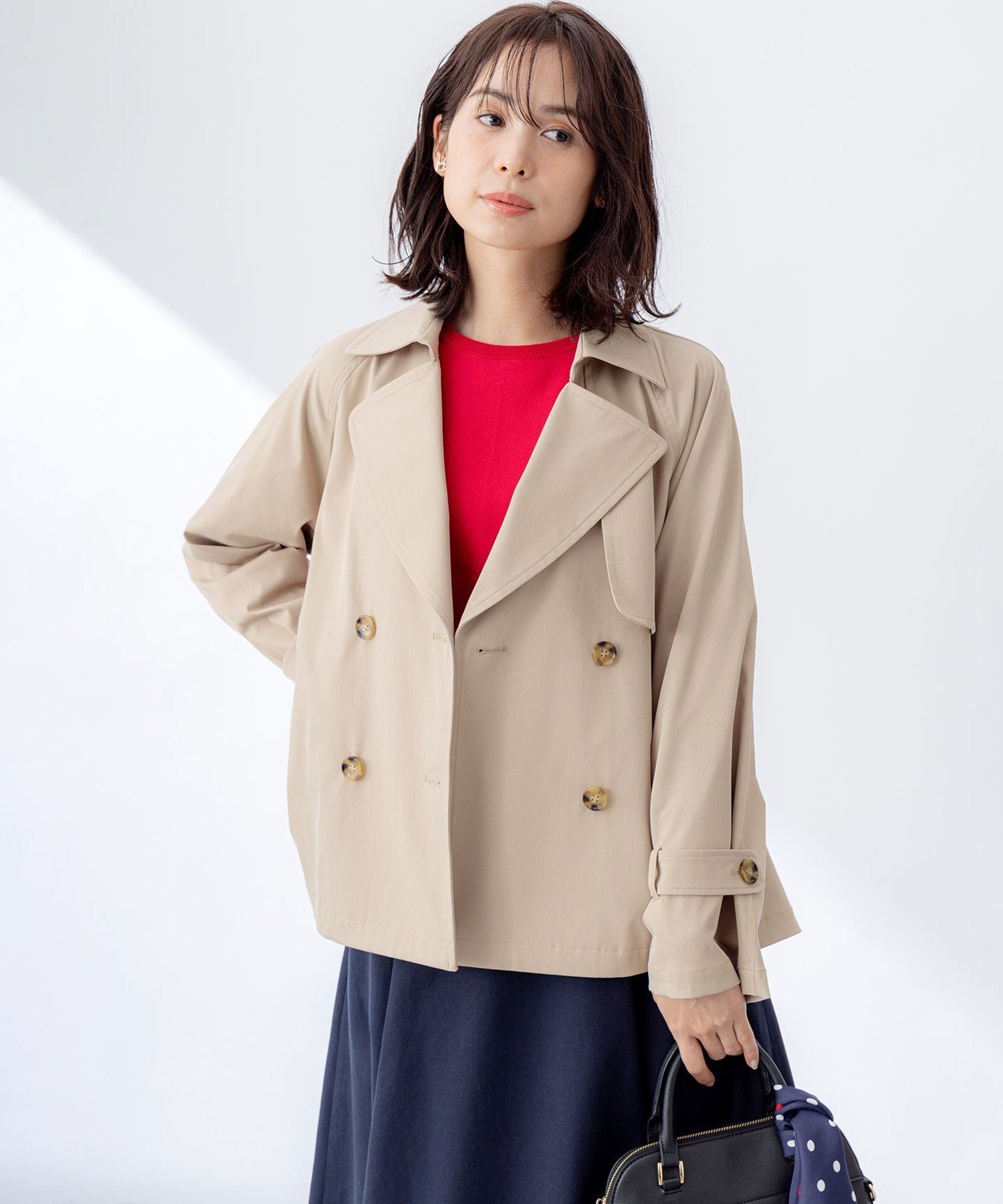 組曲｜【WEB限定】コットンライクツイル ショートトレンチコート