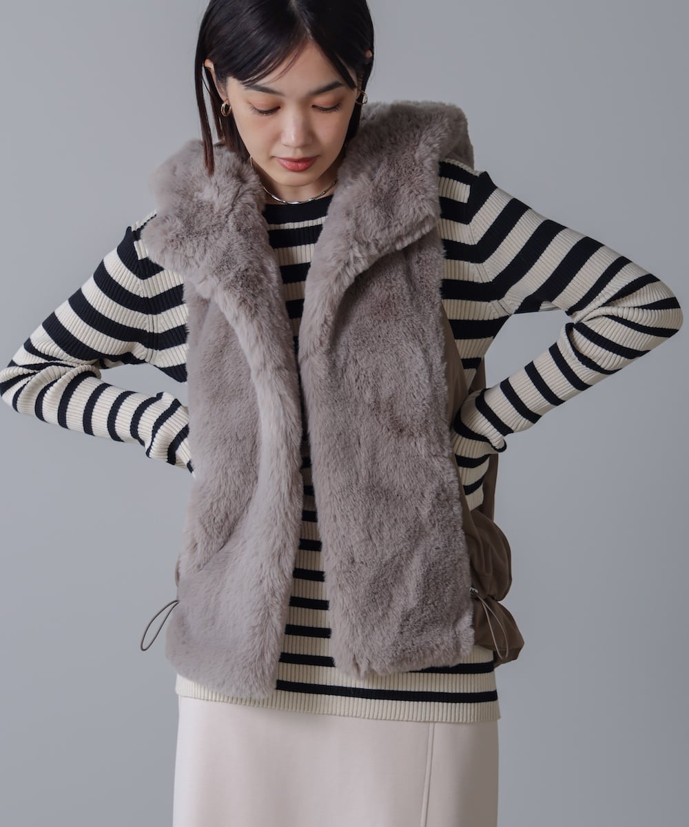 Bab / Bou Jeloud｜異素材MIXダウンファーベスト | Rakuten Fashion