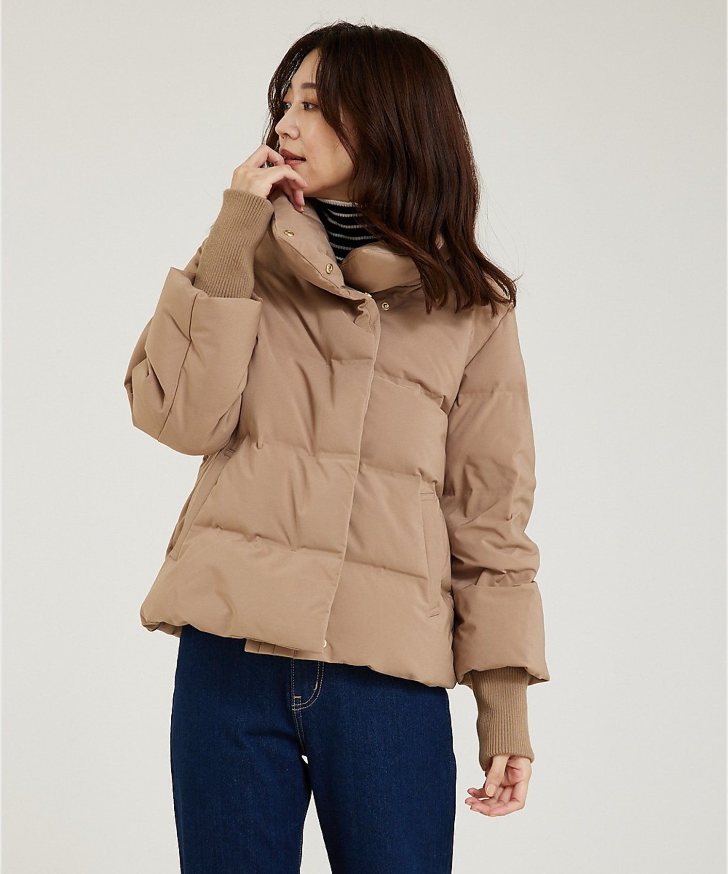 abahouse mavie｜【WEB Domani掲載】袖リブシームレススタンドダウン