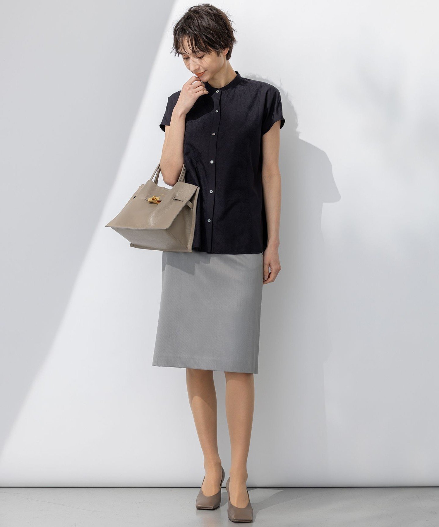 23区｜【洗える】エンブロイダリー コンビ ブラウス | Rakuten Fashion