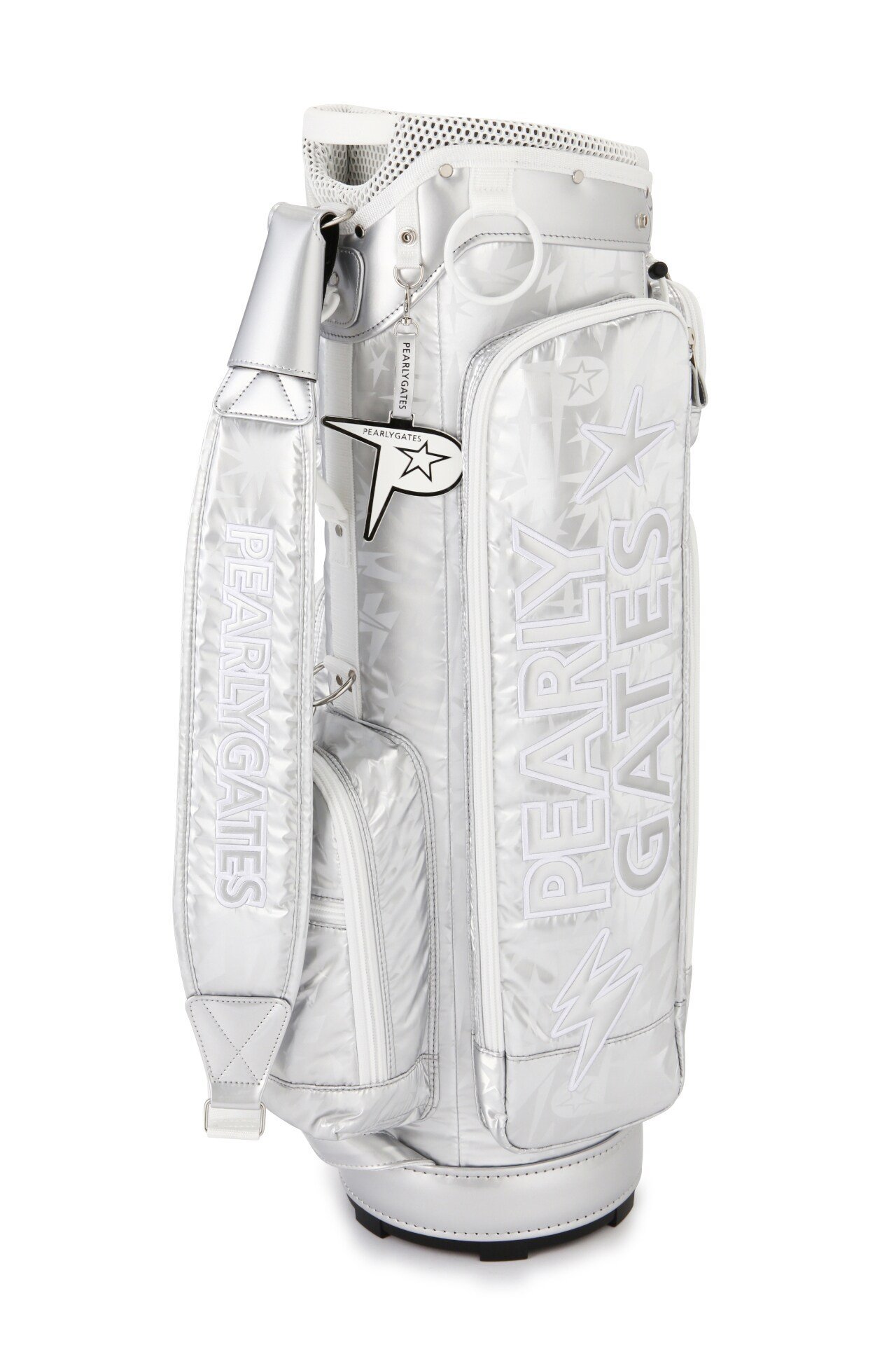 PEARLY GATES キャリー付　キャディバッグ　ホワイト&シルバー PEARLY GATES（パーリーゲイツ） 【NEW】PEARLY GATES ≪THE CADDIE