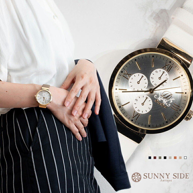 楽天市場】メタリック文字盤レディース腕時計 ローマ数字 バー