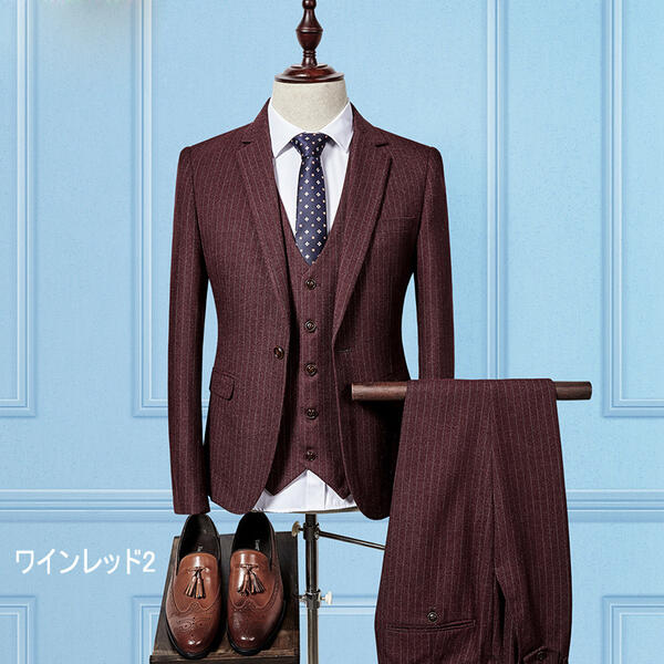 楽天市場】スーツ メンズ フォーマル ベスト追加可 背広 長袖 ビジネス