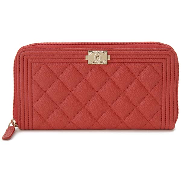 楽天市場】シャネル CHANEL ラウンドファスナー長財布 レッド A80288