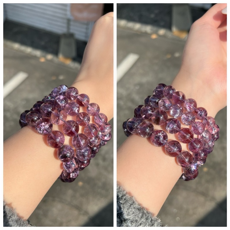 楽天市場】アイリス アメジスト 8mm 10mm 12mm 虹入り ブレスレット