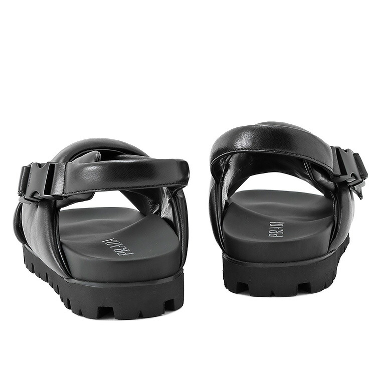 楽天市場】プラダ PRADA パデッドナッパレザー フラットサンダル
