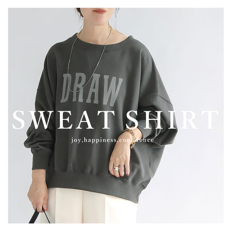 楽天市場】トップス プルオーバー ロゴスウェット ドルマン レディース