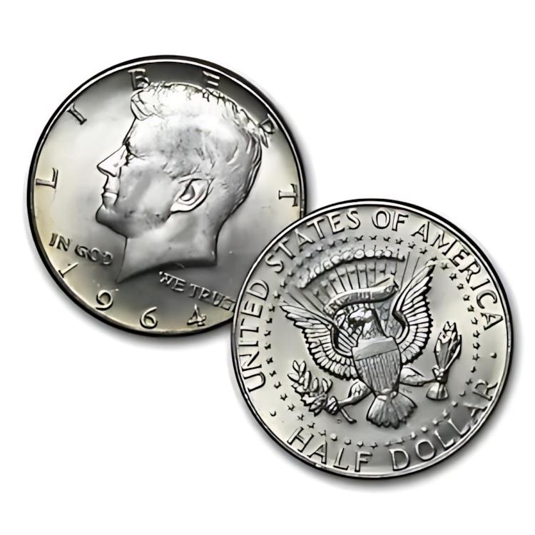 楽天市場】$1.00 額面 90% 1964 シルバー ケネディ ハーフダラー平均円