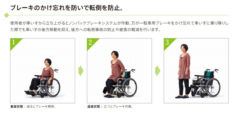 楽天市場】(ミキ) 車椅子 コンパクト 自動ブレーキ SKT-400B スキット