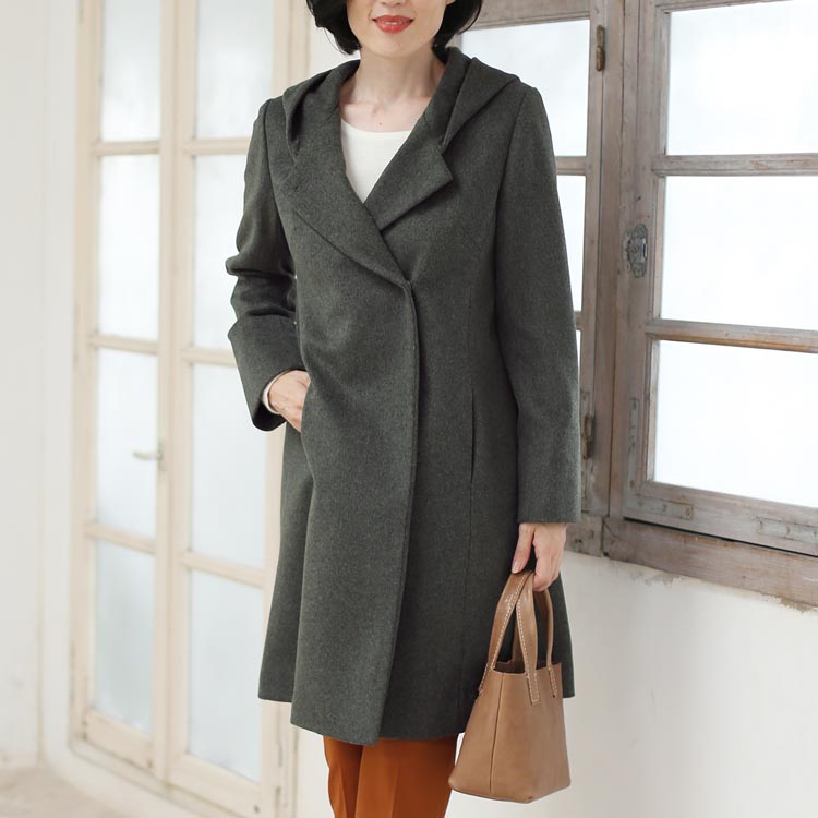 楽天市場】【期間限定価格】ウール コート レディース フード付き