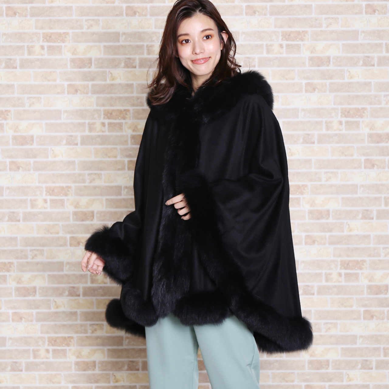 楽天市場】カシミヤ ケープ レディース 秋 冬 フォックスファー