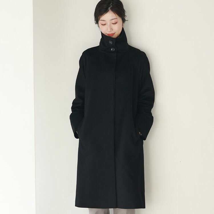 楽天市場】コート レディース ロング スタンドカラー カシミヤブレンド