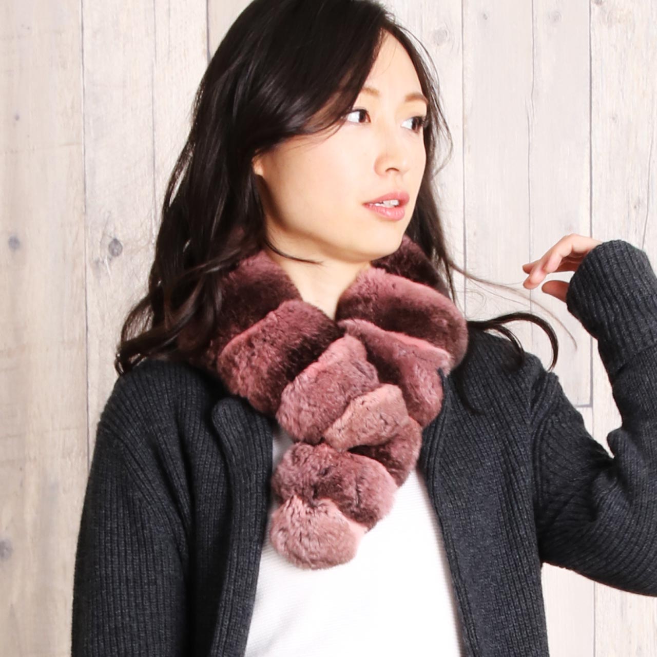 楽天市場】【期間限定価格】チンチラ ファー マフラー バネクリップ付