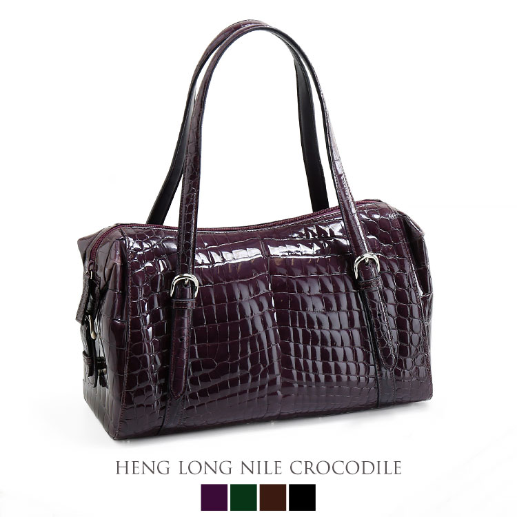 楽天市場】【期間限定価格】シャイニング クロコダイル ハンドバッグ