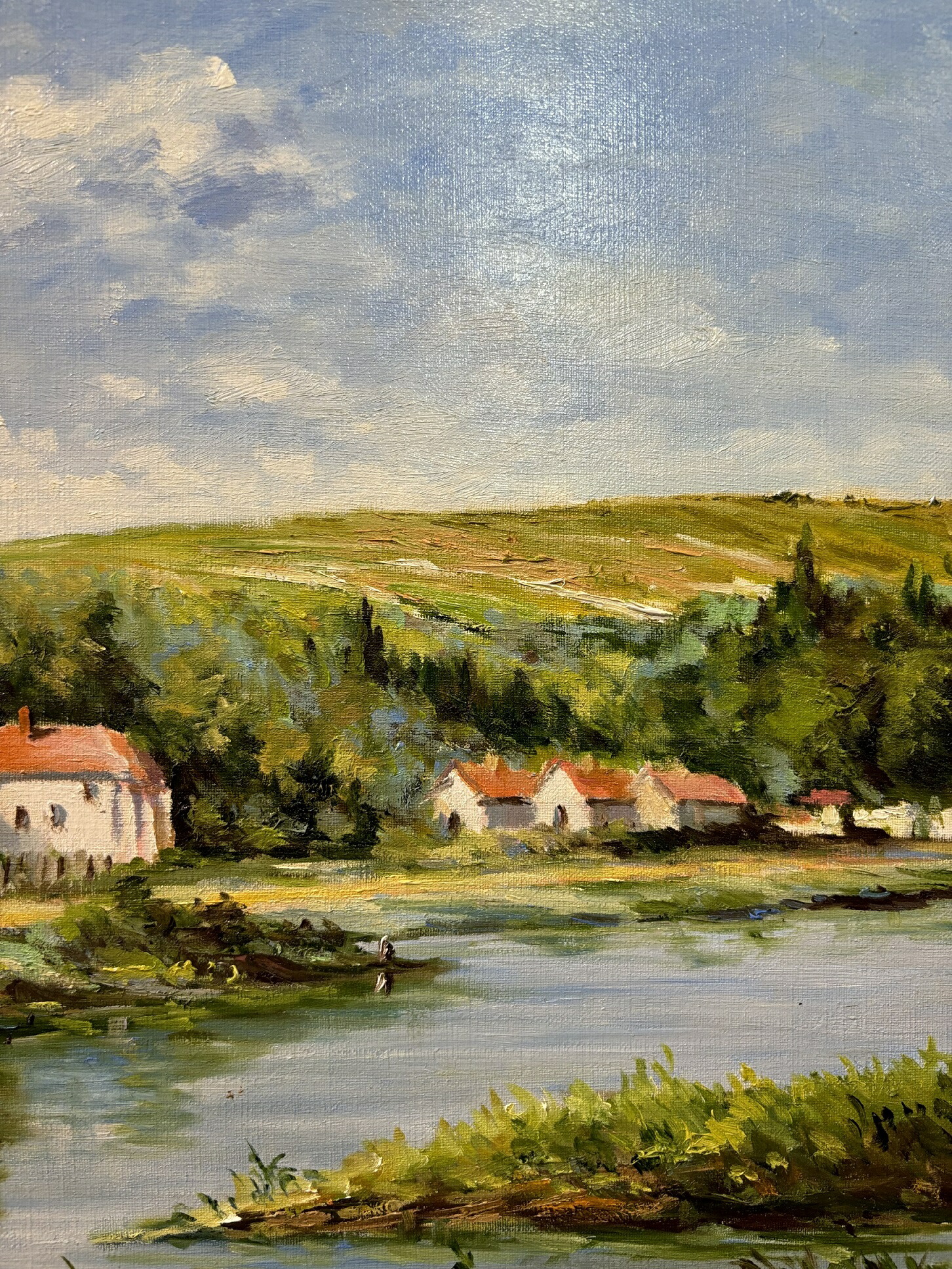 楽天市場】絵画 油絵 ロワール川畔 F8 日下部寛 直筆 8号 額装 額入り